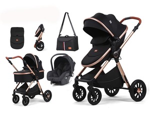 Poussette de <span class=keywords><strong>luxe</strong></span> 3-en-1 avec siège surélevé pour bébé, idéale pour les sorties - Product Image 2
