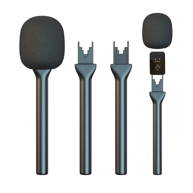 HS01-Wireless Microphone Interview Handheld Stick Universal Wireless Lapel Clip Microphone Hand Stick Recording Live Microphone