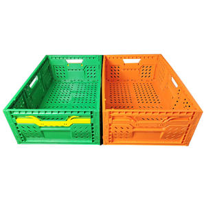Venta caliente reciclable naranja verde apilable cesta PP caja de plástico para frutas verduras Almacenamiento de almacén - Product Image 3