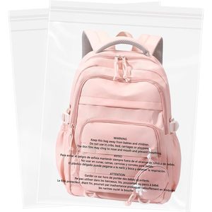Clear Poly Zipper <b>Bags</b> 14 X 20 Inches 100 <b>Pack</b> For Clothing Packaging Storage With Suffocation Warning - Product Image 1