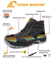 Chaussures de sécurité industrielles en cuir Tiger Master CE SBP, bottes de travail anti-perforation, embout en acier, résistantes aux huiles et aux acides, antidérapantes pour hommes
