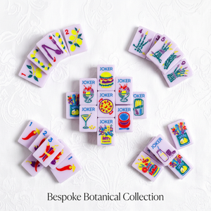 Ensemble de Mahjong Américain de Luxe Lilas, 160 Tuiles Gravées, Collection Botanique Personnalisée, Design Alimentaire Harvest <span class=keywords><strong>Cuisine</strong></span>, Cadeau Boutique - Product Image 1