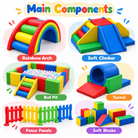 Équipement de jeu modulaire coloré commercial pour aire de jeux intérieure, avec piscine à balles et toboggan d'escalade, idéal pour la location lors d'événements intérieurs et extérieurs