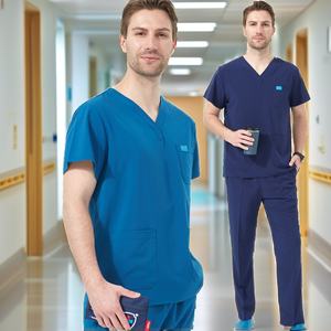 Conjunto de Uniforme Médico Elástico de Alta Calidad para <span class=keywords><strong>Hombre</strong></span> y Mujer, Blusa de Manga Corta para Enfermero/a y Doctor/a, Pantalones Jogger, <span class=keywords><strong>Traje</strong></span> de Enfermería - Product Image 2