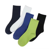 Chaussettes unisexes chaudes bleu royal personnalisées en jacquard personnalisé avec logo de marque Chaussettes hip-hop amusantes respirantes en coton avec motifs vintage