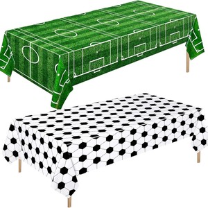 Custom logo Printed Stain Resistant Polyester ablecloth Football Theme <b>Tablecloth</b> <b>Rectangle</b> Reusable Washable Wholesale - Product Image 1