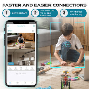 Vente chaude 4MP Ultra HD double objectif CMOS caméra de sécurité intérieure H.265/H.264 tête rotative manuelle grande batterie nuit bidirectionnelle - Product Image 4