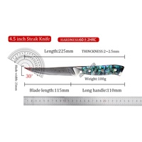KEENHOPE Pisau Steak Profesional Jepang Damascus 4Pcs Set 67 Lapis Baja VG10 Pisau Dapur Tajam dengan Gagang Cangkang Abalone
