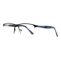 Nuevo Modelo de Alta Calidad, Montura de Gafas Ópticas de Metal Unisex con Media Montura y Diseño de Moda con Logotipo Personalizado, SENSE 93616-1, Ligero