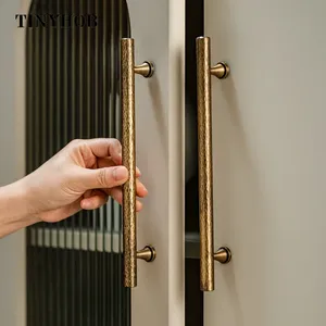 Đồ nội thất tủ tủ quần áo ngăn kéo kéo xử lý C-5950 Bắc Âu Retro đồng làm bằng tay nắm cửa tủ bằng đồng rắn - Product Image 6