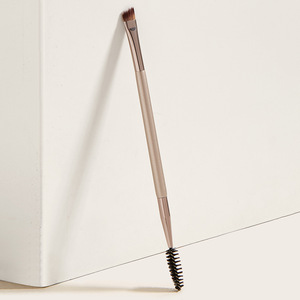 2024 nuevo diseño vegano solo champán dorado doble extremo ceja maquillaje cepillo rímel cepillo - Product Image 2