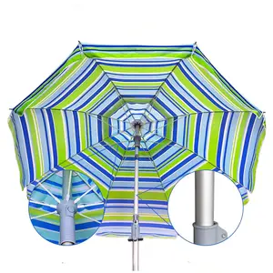 Beach Sun Umbrellas Polyester Fabric Steel Frame Dia 2m Big Size Adjustable Tilt UV Protection Outdoor Beach Umbrella