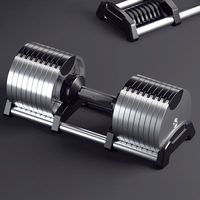 Dernier design breveté, haltères réglables de haute qualité, 2 kg d'augmentation, 16 kg à 38 kg, 90 lb de poids libres