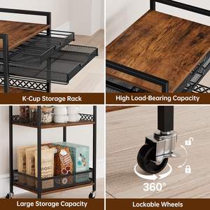 <span class=keywords><strong>Nespresso</strong></span> <span class=keywords><strong>Vertuo</strong></span> K Cup Cápsulas Organizador Multifuncional Bar Armarios Ruedas para Sala de estar Cocina Estación de café K Cup - Product Image 6