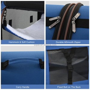 Porte-chat portable à côtés souples de 50 pouces avec séparateur coussin souple à <span class=keywords><strong>double</strong></span> compartiment 2-en-1 transporteur de voyage pour chat avec bac à litière - Product Image 4