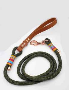 Mode Premium <span class=keywords><strong>Anti</strong></span> <span class=keywords><strong>aboiement</strong></span> tissu Paracord corde chaîne chien suivi de luxe en cuir colliers et <span class=keywords><strong>laisse</strong></span> - Product Image 4