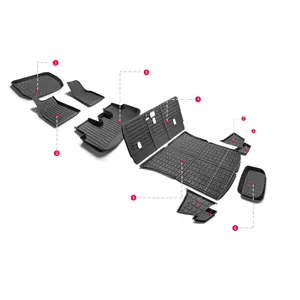 特斯拉y型2017-2024高级全天候防滑防水定制地板衬垫全套3D地板垫