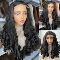 Pelucas sin pegamento de cabello humano virgen al por mayor con densidad del 200%, pelucas con encaje frontal, onduladas, rizadas, con encaje frontal HD completo, peluca de cabello humano vietnamita