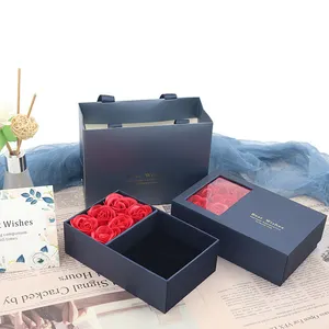 Individuelles Valentinsgeschenk 6 Stück ewige Rose Seife Blume Geschenkbox für Schmuck-Halsband