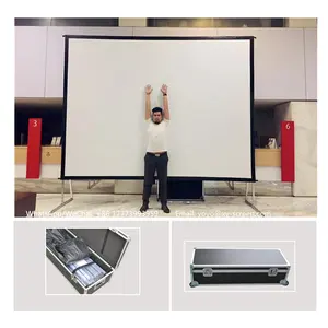 XYSCREEN 220 inç açık taşınabilir hızlı kat projektör için uçuş çantası ile düğün salonu