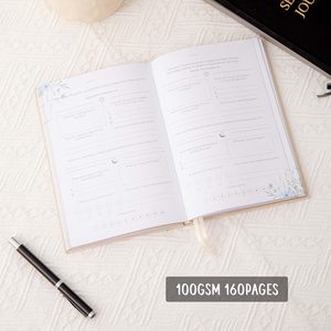 Quaderno A5 personalizzato con bordi dorati, diario in tessuto per la cura di sé, diario della gratitudine quotidiana per donne con suggerimenti guidati per la riflessione personale - Product Image 4