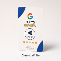 Carte NFC Google Review Vorx Tech avec texte personnalisé et code QR, Carte NFC Google Review personnalisée en gros, Carte NFC Google Review à taper et scanner
