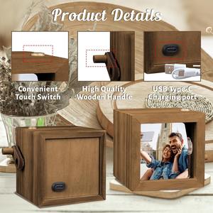 Album Custom Hand-crank Flipbook Box Album with Light Personalized Flip <b>Book</b> Photo Frame Custom Hand-cranked Wooden Animation - Product Image 4