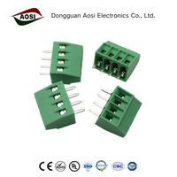 Bloc de bornes à vis AOSI DG308/KF128L 6A 150V 2,54 mm, connecteur de fil vert pour carte de commande PCB