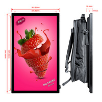 Mochila portátil para caminar al aire libre, 21,5/27/32 pulgadas, señal digital de alto brillo, pantalla lcd para publicidad