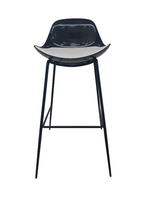 Tabouret de bar ergonomique contemporain à vérin à gaz, réglable en hauteur, pivotant, avec base en métal poli, stable pour comptoir de bar à domicile