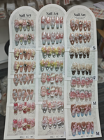 Faux ongles à presser faits main en gros, motif fleur de glace 3D, dégradé nude, longs, forme amande, réutilisables, personnalisables pour les salons de manucure