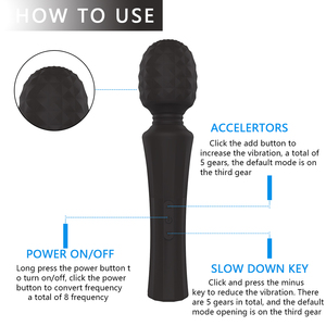 USB充電式20振動速度防水ワッドマッサージャー8速バイブレーターセックスおもちゃ女性用マッサージ製品 - Product Image 6