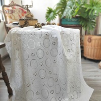 Tissu de broderie florale en coton HAPPEAK matériau textile brodé respirant pour le bricolage artisanat et la conception de vêtements