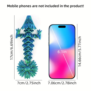 Modèle de jouet créatif unisexe imprimé en 3D, Chrysanthème Dragon Articulé, Ornement mobile tendance pour enfants - Product Image 2
