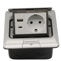 Prise de sol escamotable en aluminium JD03, interrupteur électrique de sol, norme européenne, boîte de prise de sol dissimulée
