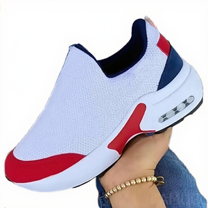 รองเท้าผ้าใบลำลองสำหรับผู้หญิง ฤดูหนาว ปี 2025 สไตล์เดินสบาย ด้านบนเป็นผ้าถัก ไซส์ใหญ่ พร้อมพื้นรองเท้าเสริมส้นแบบสวม - Product Image 3