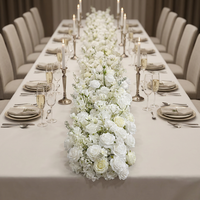 Fleurs artificielles DKB, fleurs en soie blanches personnalisées, décoration haut de gamme, chemin de table pour mariage, décoration de table de fête