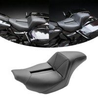 Coussin de selle en fibre de carbone personnalisé pour moto Custom World, avec gel, pour Touring Road Glide Street Glide 2023.5-2025, noir