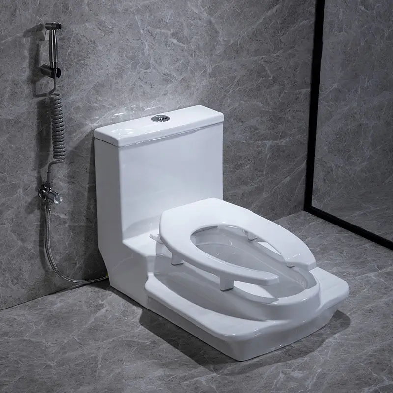 Platform jongkok pan Asia paling laris toilet squat keramik tangki besar kamar mandi dengan sistem flushing sendiri