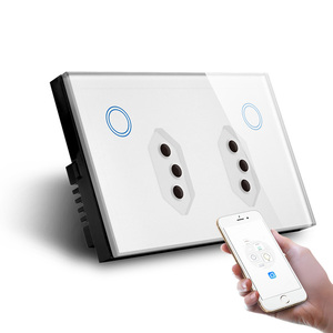 Makegood chúng tôi Brazil tiêu chuẩn thông minh GPO đôi tường Ổ cắm ổ cắm công trình Alexa Google nhà tuya thông minh ZigBee PC + Kính - Product Image 1