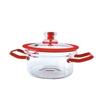 Marmite en verre Borosilicate, 1 pièce de 20CM de haut, avec couvercles résistants à la chaleur, casseroles de luxe colorées