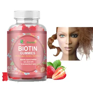 Winstown BIOTIN Gummies dengan kolagen keratin Vitamin C kesehatan untuk rambut kulit kuku semua jenis etnis Biotin gummy