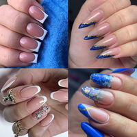 Étiquettes personnalisées BIN, 240 pièces, pour ongles, ultra-fines, sans trace, en ABS, forme amande ou carrée, pour manucure française