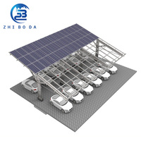 Système de montage de carport solaire à assemblage simple, support de panneau PV robuste et durable pour projet de carport solaire extérieur