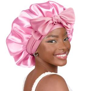 Bonnet de cheveux en satin large, bonnet de sommeil en soie pour femmes, enveloppement doux pour cheveux bouclés et naturels - Product Image 1