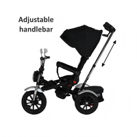 Tricycle bébé 4 en 1 avec grandes lumières, homologué CE, poussette-tricycle pliable pour enfants, vélo à pousser