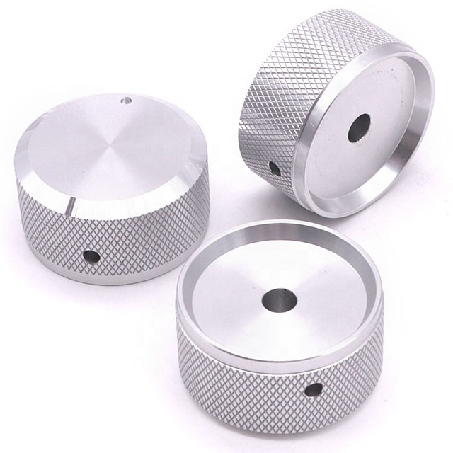 Free Sample CNC Machined Amplifier Rotary Switch Audio Volume Control 6mm Knurled Potentiometer Aluminum Knob