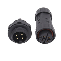 AOHUA câble d'alimentation électrique mâle femelle type de panneau connecteur de prise étanche 4 broches