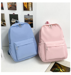 Nouveau Style de mode tissu doux filles école sac à dos couleur unie adolescents décontracté quotidien Pack étudiant cadeau sac à dos - Product Image 3