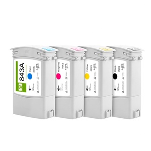 Cartucho de Tinta Supercolor de 400 ml y 4 Colores 843A para Impresora HP PageWide XL 4000 4100 4500 5000 5100 - Product Image 1
